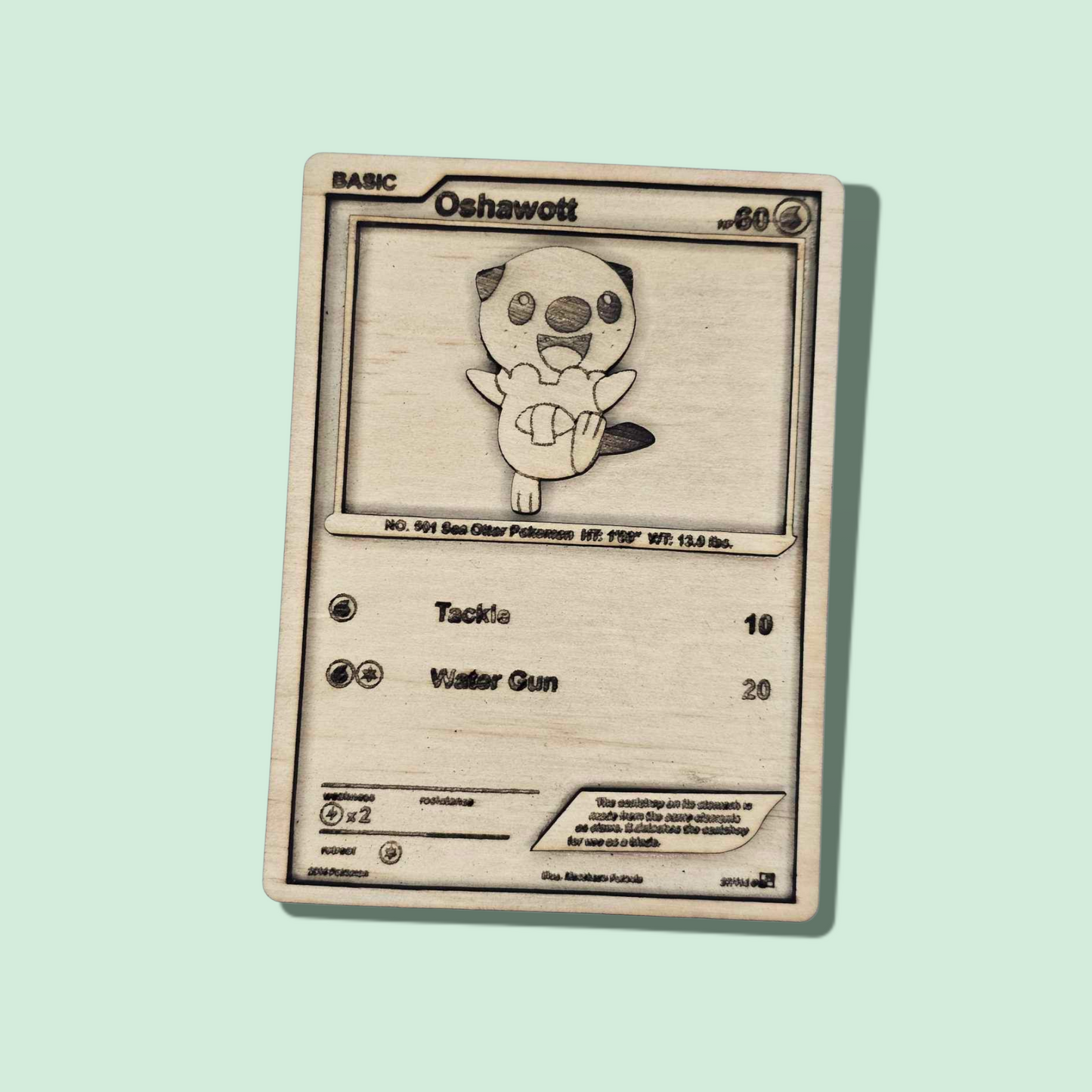 "Oshawott" Laser-Engraved Pokémon Card